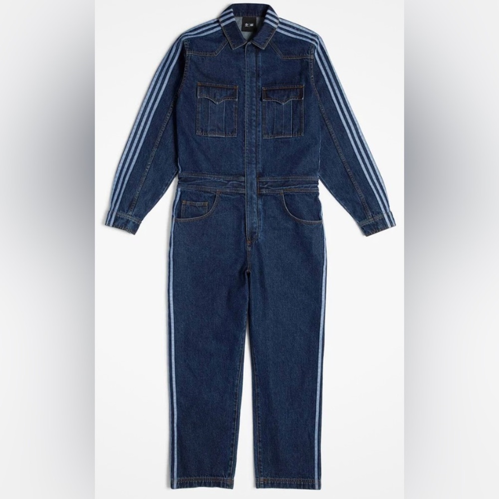 Adidas x Ivy Park Denim Snap Boiler Suit in Dark Denim.Wms Medium gender neutral
